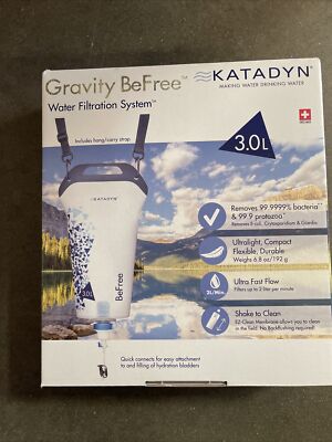 Katadyn BeFree Gravity Water Filter w/Carry Strap, Quick Connects, Hose, 3.0L