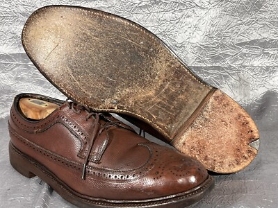 Florsheim Royal Imperial Long Wing 5 Nail V Cleat Brown Vintage