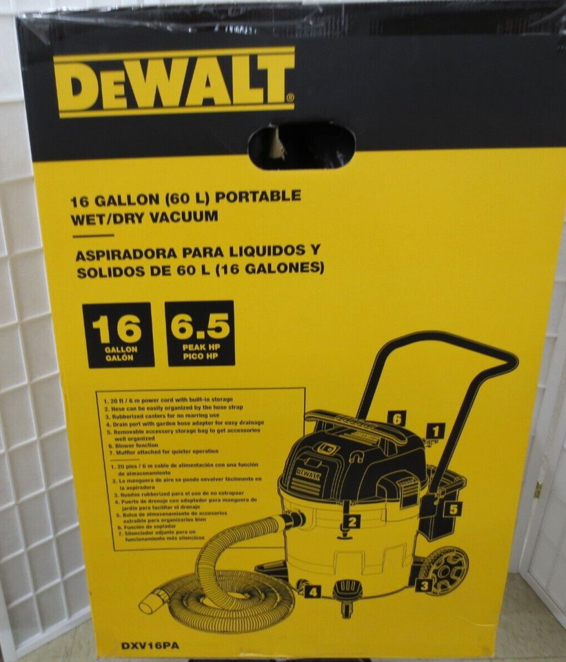 DEWALT DXV16PA 16 Gallon Poly Wet/Dry Vacuum Cleaner (1270681 KO , LOC