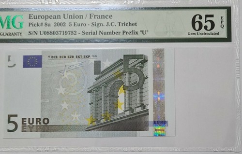 2002 European Union/France 5 Euro PMG65 EPQ GEM UNC {P-8u} Prefix "U" - Picture 3 of 3