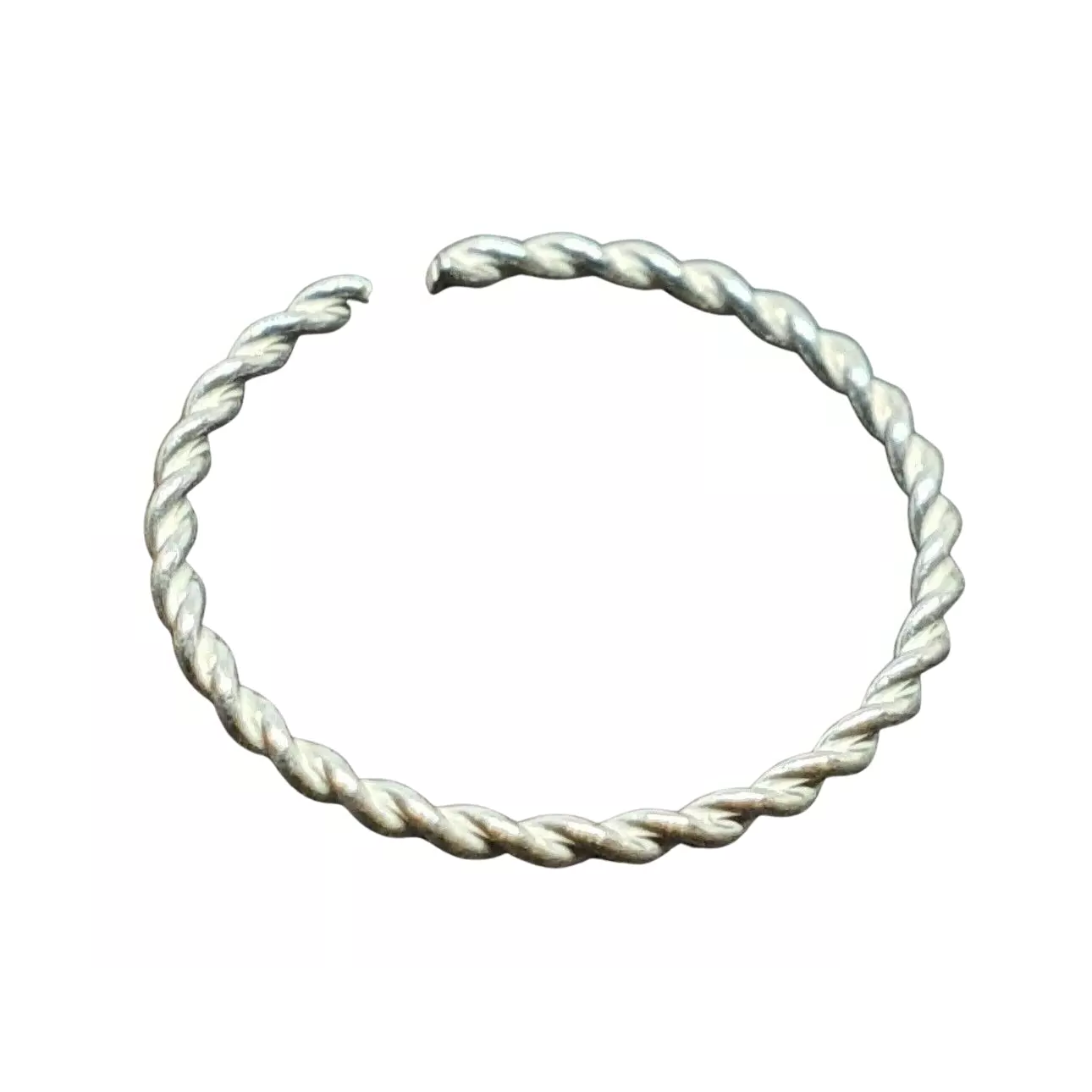 Nose Ring Fine Silver Twisted Wire Split Ring 10mm 22g (0.6mm) Fine Silver Ring