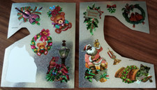 2  Gebrauchte  Metallic  Sticker mit Lichteffekt  ++  WEIHNACHTEN + Jittenmeier
