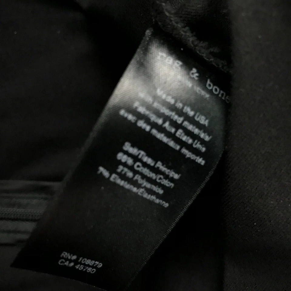 Pantalones Rag & Bone para mujer 00 negros tiro alto espalda cremallera pierna recta Foto 4 de 4