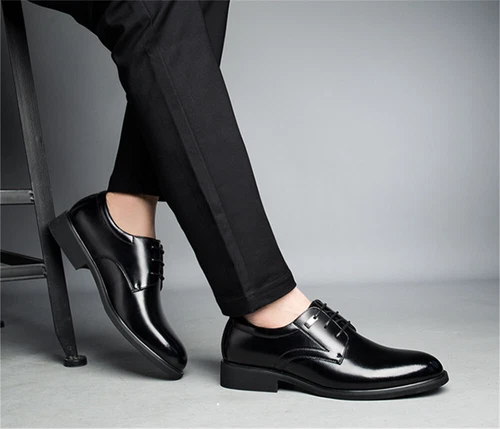 Herren Business Formal Leder Oxford Schuhe Kleid Hochzeitsschuhe - Bild 9 von 15