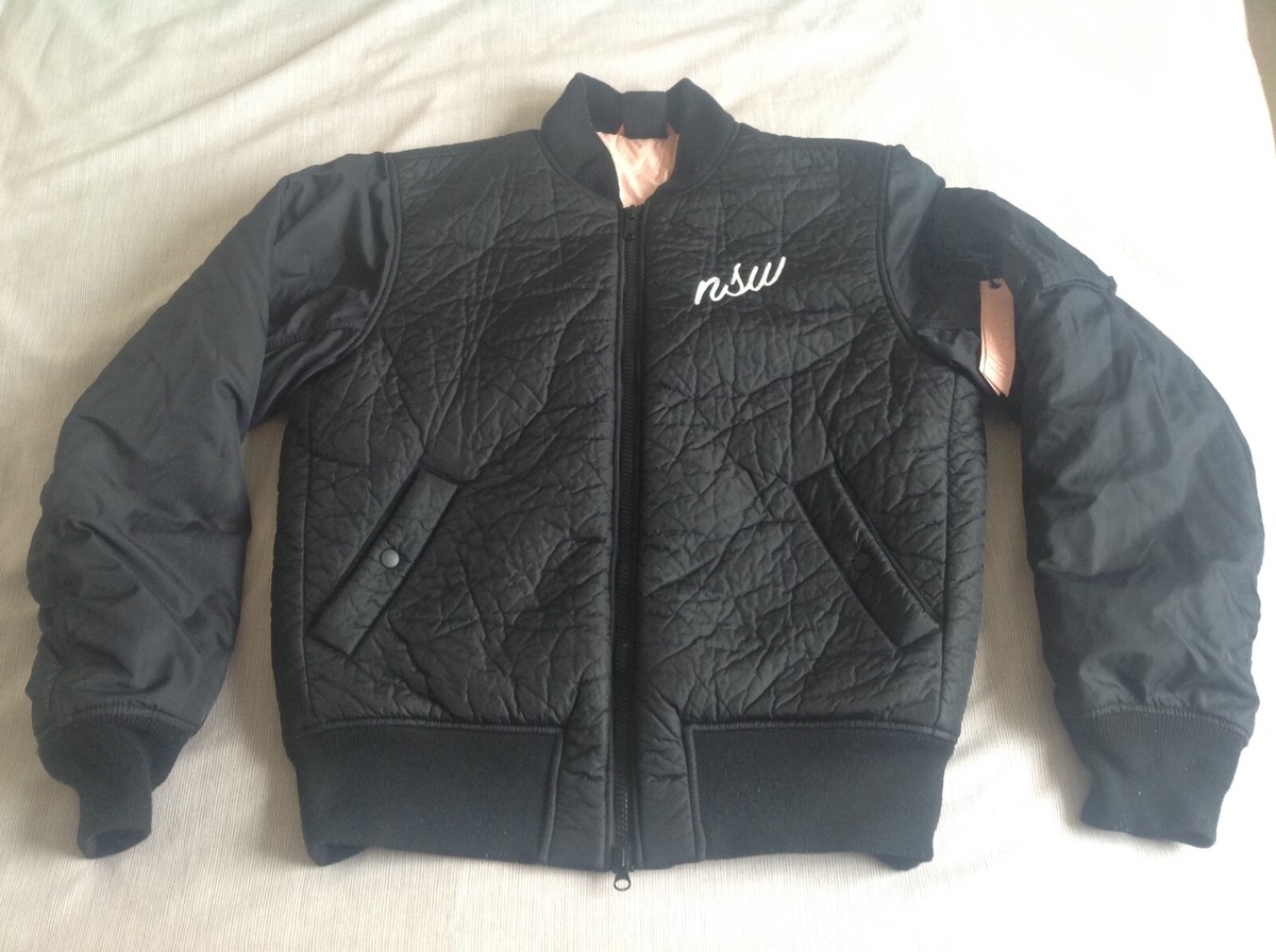 NIKE NSW SYNTHETIC FILL BOMBER JACKET BLACK MENS SIZE MEDIUM M ACG