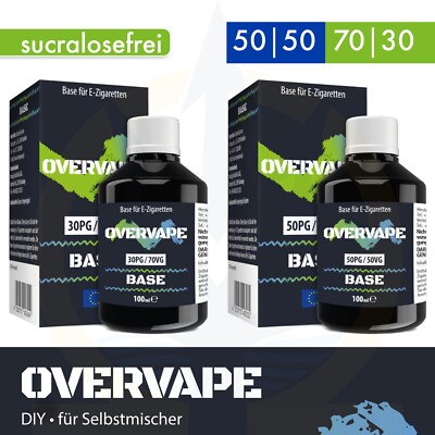 OVERVAPE Liquid Base für E-Zigarette ¡ 100ml ¡ nikotinfrei ¡ VG/PG 50/50 + 70/30