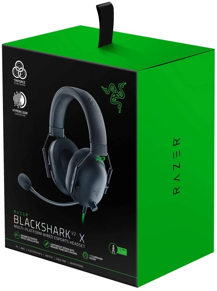 Razer BlackShark V2 X Gaming Headset Virtual 7.1 3.5mm Multi-Plattform Black