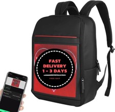 Mochila inteligente con Bluetooth y LED, panel de se alizaci n LED de colores y