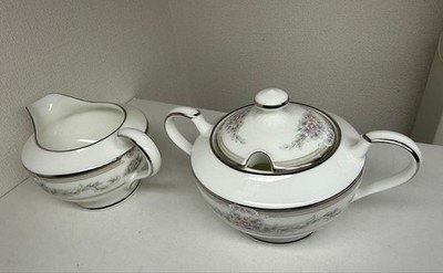 Noritake Shenandoah Floral Sugar Bowl Creamer Pot Set Bone China Tea Service