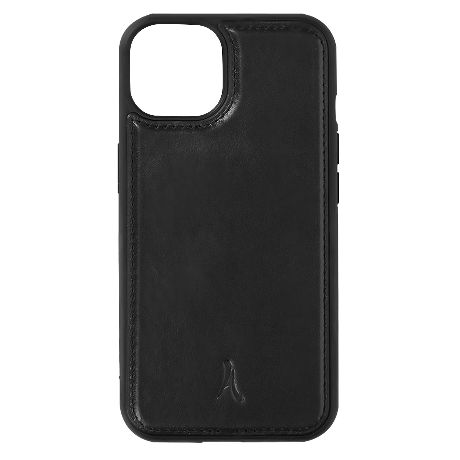 Coque rigide en cuir véritable pour iPhone 13 Pro Max Akashi noir cousu
