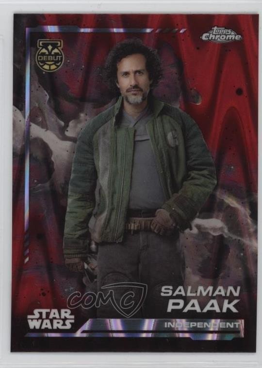 2024 Topps Chrome Star Wars Blaster Red RayWave Refractor Salman Paak #93 jc3