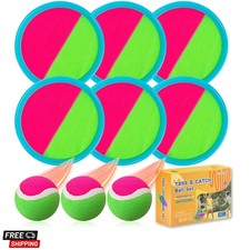 Outdoor Games, Toss and Ball Set with 6 Paddles and 3 Balls, Perfect Yard Gam...