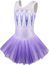 Sparkly Ballet Leotard with Tutu Skirt for Girls 1-10 Years Dance Outfit