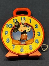 Mattel Disney Mickey Mouse Time Telling Toy Clock 1981 see n say working