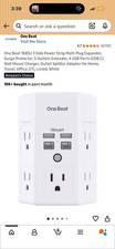 One Beat 1680J Surge Protector Power Strip 5 Outlets 4 USB Wall Mount ETL White