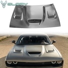 Fits 08-23 Dodge Challenger Front Hood Hellcat Style Panel Replacement Aluminum