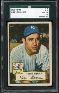 1952 TOPPS #191 YOGI BERRA YANKEES SGC 2.5 GD+ 538300 (KYCARDS)