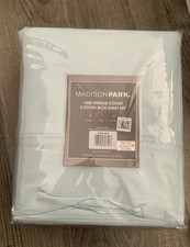 Madison Park King 1500 -Thread Count Cotton Rich Sheet Set Seafoam 4 -Piece Bed