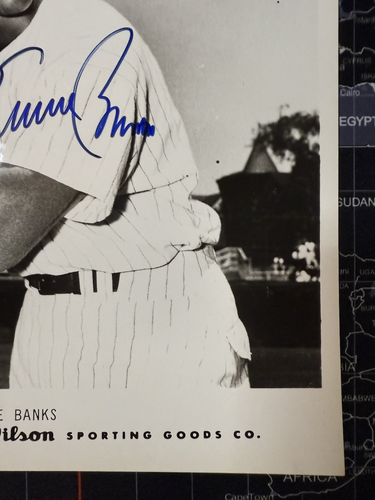 Ernie Banks Wilson Sporting Goods Advisory Staff BAS Auth Auto 8X10 Photo cc23 - Picture 5 of 7