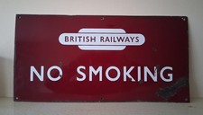 Railwayana  - Original British Rail Enamel No Smoking Sign
