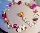 Emily Ray (Signed) Multi-faceted Crystals & 925 Silver Loops Necklace & Bracelet — photo 2