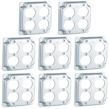 8 Pcs 4 x 4 Inch Metal Receptacle Electrical Box Cover Square Exposed Work Recep