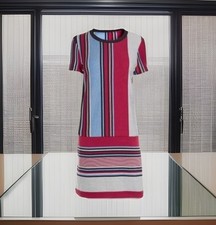 New Next Size 10 Red Blue Stripe Dress New Daywear Work Office Evening