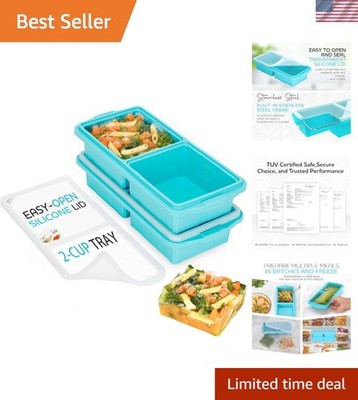 Extra Large Silicone Ice Cube Tray - 2-Cup Portion Molds for Freezing Soups