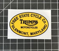 Nueva calcomanía adhesiva de concesionario Triumph Motorcycles Free State Cycle Co. Glenmont MD