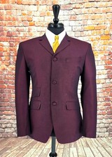 mod suit, skinhead suit Burgundy & Black Two Tone suit 3 button suit slim fit