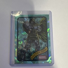 Doctor Doom Topps 2025 Chrome Sapphire Marvel Aqua Parallel Card #148 21/75