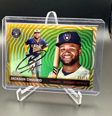 Topps Chrome Platinum 2025 Jackson Chourio #16 /50 Gold Vibrations Brewers