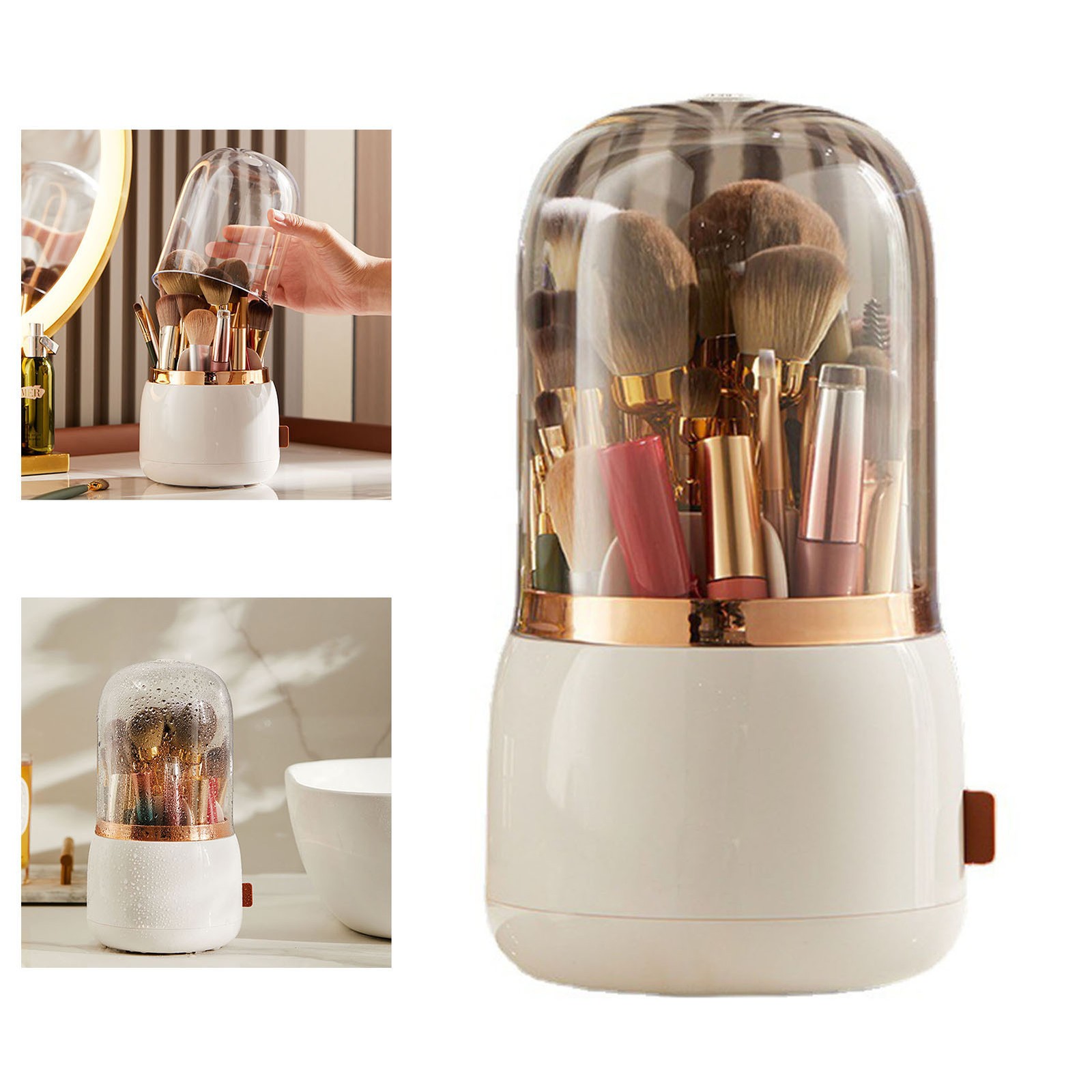 Makeup Brush Holder Multifunctional Brush Organizer Home Rotating Dustproof