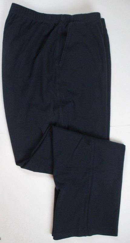 LANDS END Classic Navy Sport Cotton Knit Pants Womens XS 2/4 ~GC~