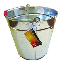 Galvanised Metal Bucket Pail Strong Steel 12L Handle Water Coal Fire Garden