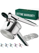 Bellemain Potato Ricer 15oz Stainless Steel Spaetzle Maker Black Medium