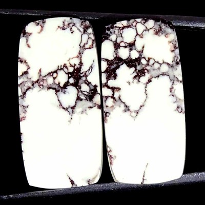 25.70Cts Natürlich Wild Horse Magnesite Jasper Cushion Paar Gemstones 12x24x4mm