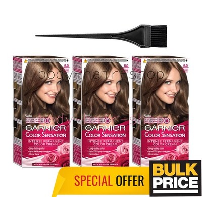 Garnier Color Sensation 6.0 Precious Dark Blonde Hair Color Cream Elegant 3-Pack