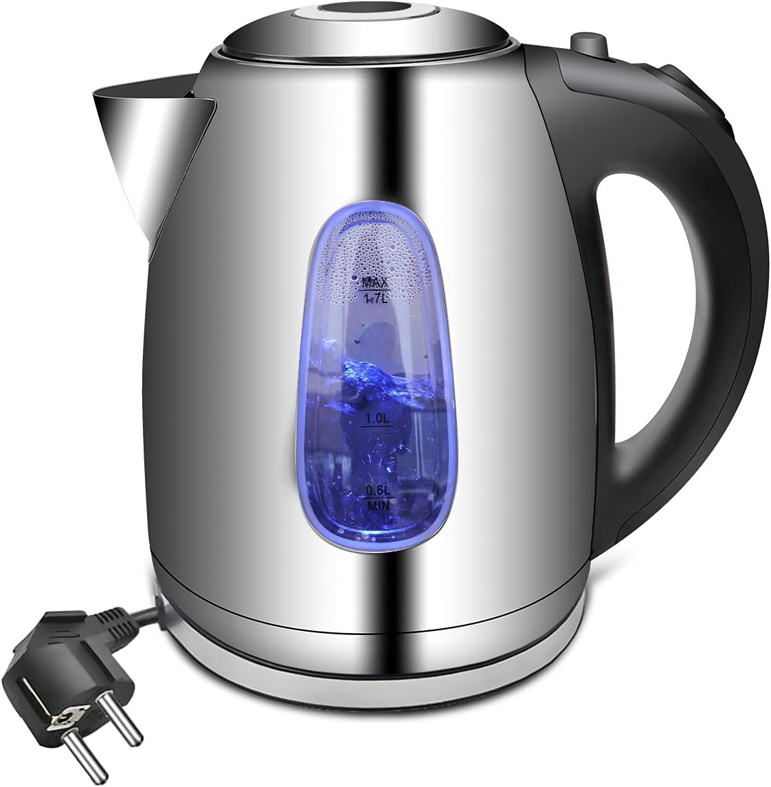 Bollitore Elettrico Professionale Inox 2200W - 1.7L per Ufficio e B&B