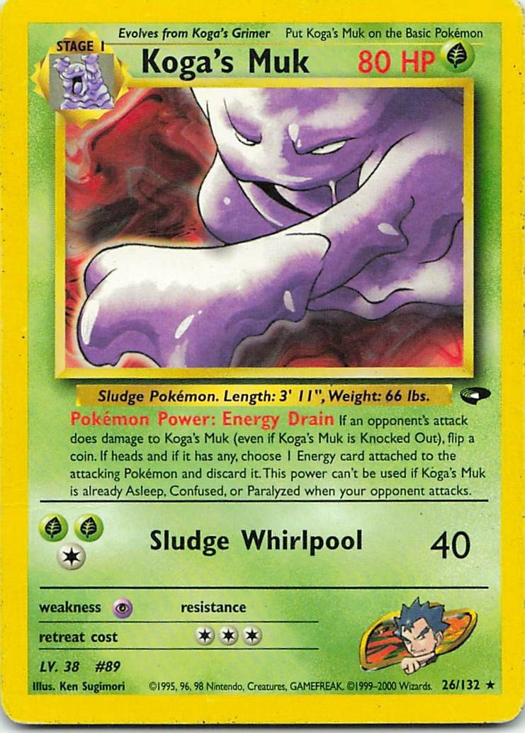 Koga's Muk 26/132 Gym Challenge Rare LP Pokemon TCG