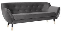 Sofas Chesterfield Dreisitzer Grau Stoff Wohnzimmer Design Couchen Polster Sofa