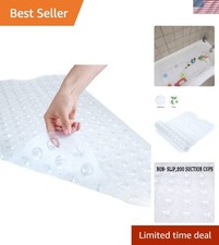 Extra Large 40x16 Non-Slip Bath Safety Mat with 200 Suction Cups - Clear Vinyl