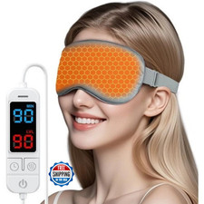 Heated Eye Mask for Dry Eyes, USB Warm Compress with Temperature  Timer Control