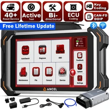 ANCEL DS600BT OBD2 Scanner Bidirectional Car Diagnostic Tool ECU Key Coding DoIP