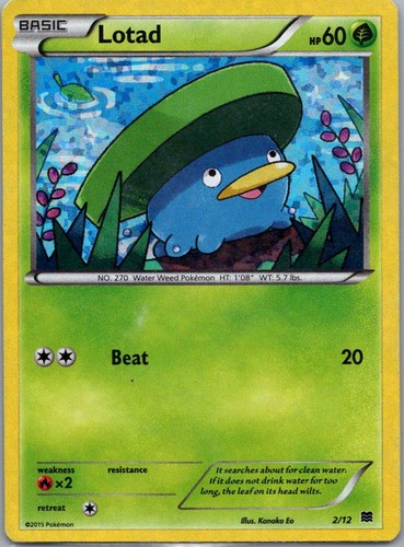 Pokemon TCG Lotad 2/12 McDonalds Collection 2015 Holo LP