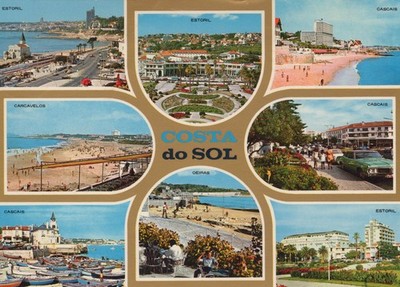 Portugal Postcard Costa do Sol Estoril Cascais 1976 used multi-picture