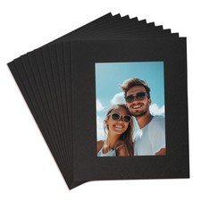 10Pcs Picture Mats, 8x10 Frame Mattes with Backing, Black