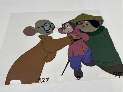 Vintage 1986 An American Tail Don Bluth Animation Art Cel Fievel Roc Noodles 97