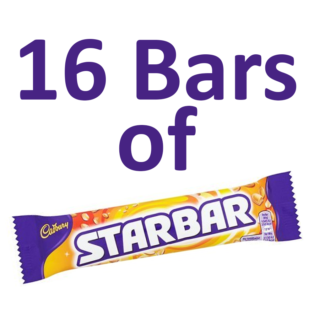 16 Bars of Cadbury Starbar Chocolate 49g  Bars