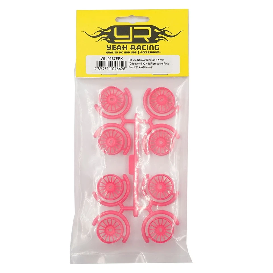 YR Narrow Rim Set 8.5mm For Kyosho 1/28 AWD Mini-Z RC (Offset 0,+1,+2,+3) Pink - Image 2 of 3